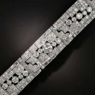 Art Deco 20.00 Carats Platinum Diamond Bracelet  - 4