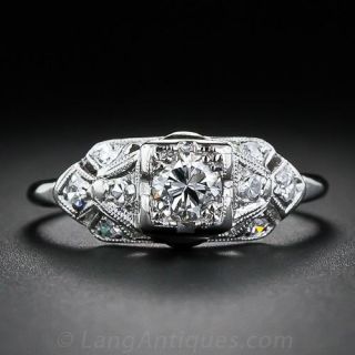  Art Deco .20 Carat Diamond Engagement Ring - 1