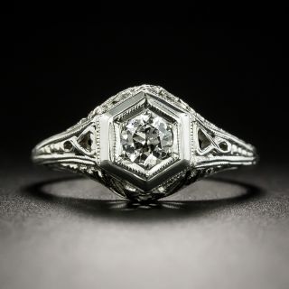 Art Deco .20 Carat Solitaire Engagement Ring - 1