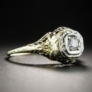 Art Deco .22 Carat Diamond Solitaire Engagement Ring