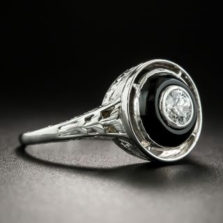 Art Deco .25 Carat Diamond and Onyx Ring