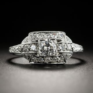 Art Deco .25 Carat Diamond Platinum Engagement Ring - 2