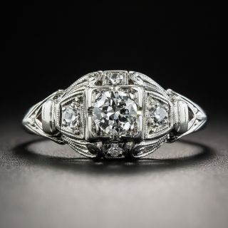 Art Deco .25 Carat Diamond Platinum Engagement Ring by Sansbury & Nellis