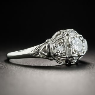Art Deco .25 Carat Diamond Platinum Engagement Ring by Sansbury & Nellis