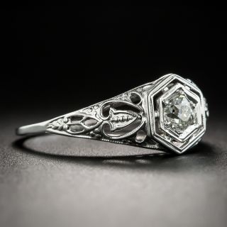 Art Deco .25 Carat Diamond Solitaire Engagement Ring