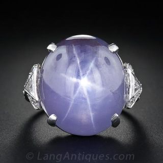 Art Deco 26 Carat Star Sapphire Ring