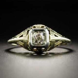 Art Deco .28 Carat Diamond Engagement Ring by Oscar E. Place & Sons - 2