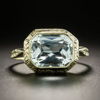 Art Deco 3.00 Carat Aquamarine Ring  - 2