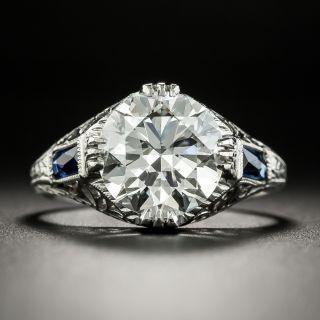 Art Deco 3.08 Carat Diamond Engagement Ring - GIA I VS1 - 1