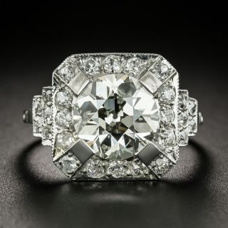 Art Deco 3.18 Carat Diamond Engagement Ring - GIA L I1 - 2