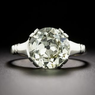 Art Deco 3.55 Carat European-Cut Diamond Solitaire Ring - GIA - 3
