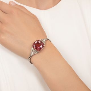Art Deco 30.00 Carat Pink Tourmaline Bracelet