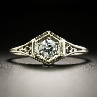 Art Deco .30 Carat Diamond Engagement Ring - 2