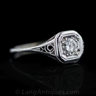 Art Deco .30 Carat Diamond Engagement Ring