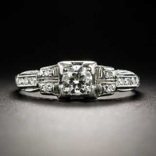 Art Deco .30 Carat Diamond Platinum Engagement Ring - 2