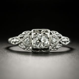 Art Deco .32 Carat Diamond Engagement Ring - 2
