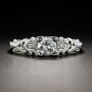 Art Deco .32 Carat Diamond Platinum Engagement Ring