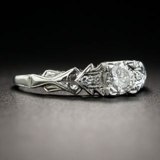 Art Deco .32 Carat Diamond Platinum Engagement Ring
