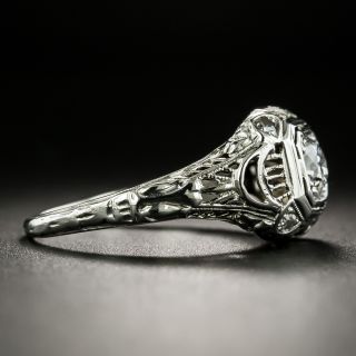 Art Deco .33 Carat Diamond Filigree Ring