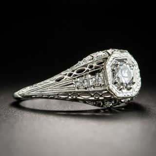Art Deco .33 Carat Diamond Platinum Engagement Ring