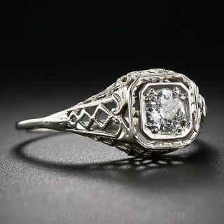 Art Deco .33 Carat Filigree Diamond Ring