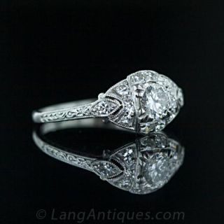 Art Deco .34 Carat Diamond Engagement Ring