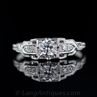 Art Deco .35 Carat Diamond Engagement Ring