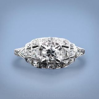 Art Deco .35 Carat Diamond Engagement Ring