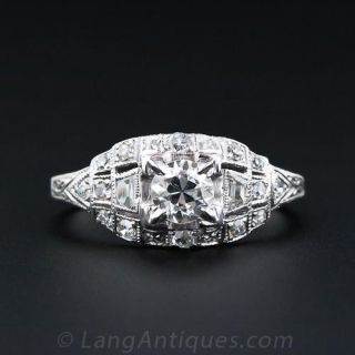 Art Deco .35 Carat Diamond Engagement Ring