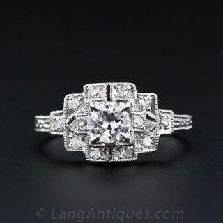 Art Deco .35 Carat Diamond Engagement Ring 