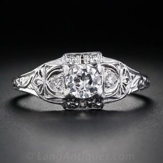Art Deco .35 Carat Diamond Engagement Ring