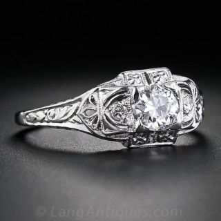 Art Deco .35 Carat Diamond Engagement Ring