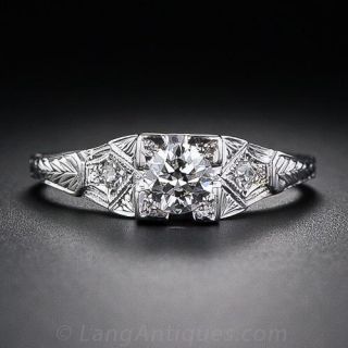 Art Deco .35 Carat Diamond Engagement Ring