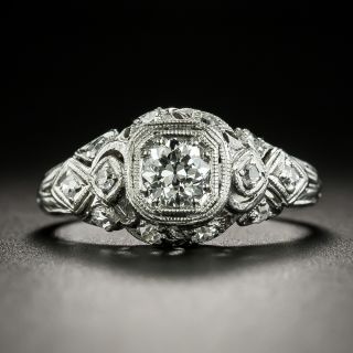 Art Deco .35 Carat Diamond Engagement Ring - 2