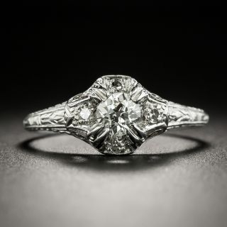 Art Deco .35 Carat Diamond Engagement Ring - 2