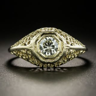 Art Deco.35 Carat Diamond Filigree Ring - 2