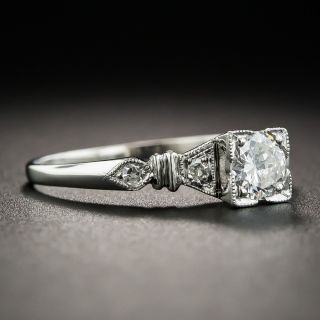 Art Deco .35 Carat  Diamond Platinum Engagement Ring 