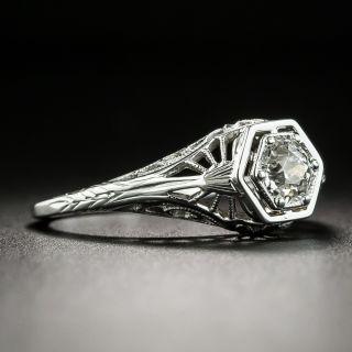 Art Deco .35 Carat Diamond Solitaire Engagement Ring