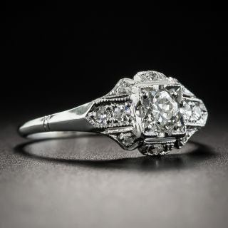 Art Deco .36 Carat Diamond Platinum Engagement Ring