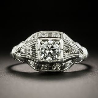 Art Deco .38 Carat Diamond Engagement Ring - 1