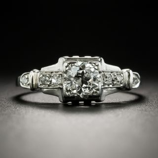 Art Deco .38 Carat Diamond Platinum Engagement Ring - 2