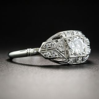 Art Deco .38 Carat Platinum Diamond Engagement Ring
