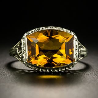 Art Deco 4.00 Carat Citrine Ring - 3