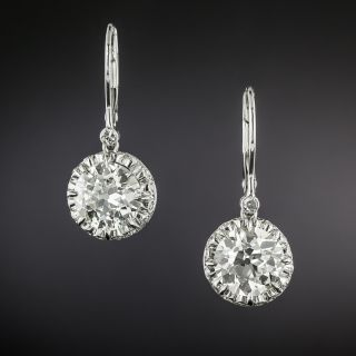 Art Deco 4.16 Carat Diamond Dangle Earrings - GIA - 4