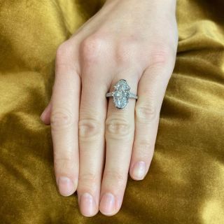 Art Deco 4.45 Carat Oval-Cut Diamond Engagement Ring GIA - D IF Type IIA 'Golconda'