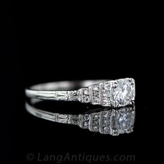 Art Deco .40 Carat Diamond Engagement Ring