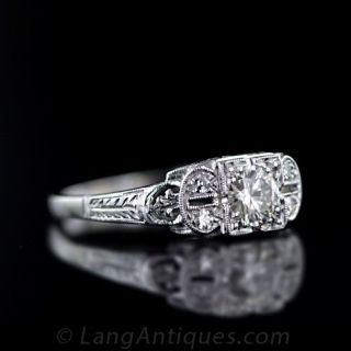 Art Deco .40 Carat Diamond Engagement Ring