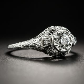 Art Deco .40 Carat Diamond Platinum Engagement Ring