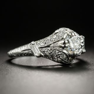 Art Deco .40 Carat Diamond Platinum Engagement Ring
