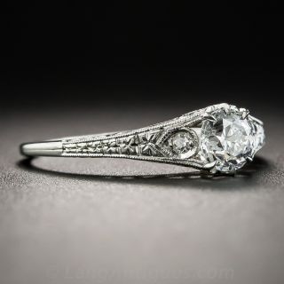 Art Deco .40 Carat Platinum Diamond Engagement Ring